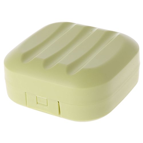 BIlinl Mini Jabonera para Cuarto de baño con Espacio para Discos, para casa, Ducha, Viaje, contenedor, PP, Verde, pequeño