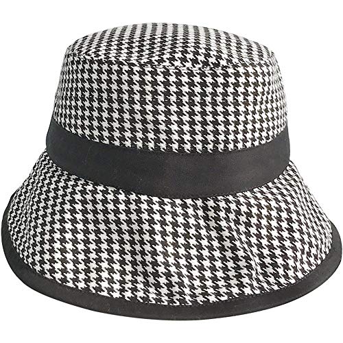 Bin Zhang Sombrero de Corea del Rostro Femenino Sombra literaria Estilo Retro Costura británica Sombrero de Pata Sol Japonesa de cuadratura significativa (Color : Black, Size : Una Talla)