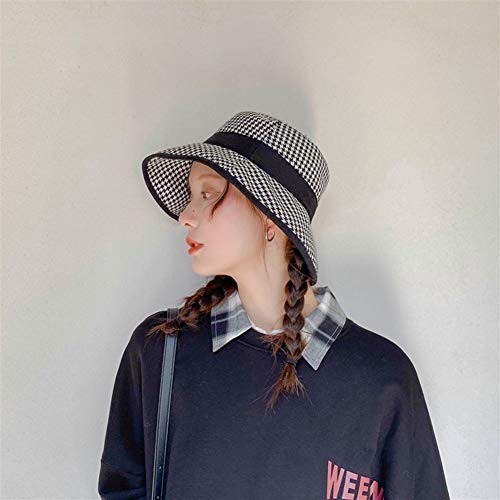 Bin Zhang Sombrero de Corea del Rostro Femenino Sombra literaria Estilo Retro Costura británica Sombrero de Pata Sol Japonesa de cuadratura significativa (Color : Black, Size : Una Talla)