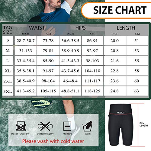 Bingrong Pantalones Cortos para Adelgazar Hombre Pantalón de Sudoración Adelgazar Pantalones de Neopreno para Ejercicio para Pérdida de Peso Deportivo (Negro, Large)