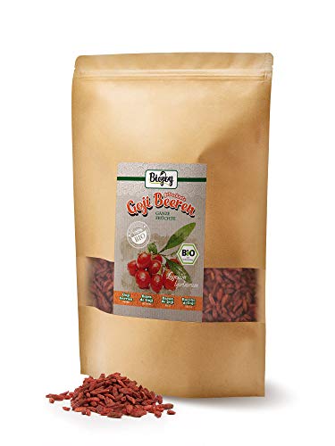 Biojoy Bayas de Goji orgánicas, sin azufre y azúcar Lycium barbarum (1 kg)