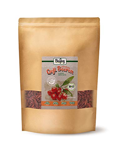 Biojoy Bayas de Goji orgánicas, sin azufre y azúcar Lycium barbarum (1 kg)