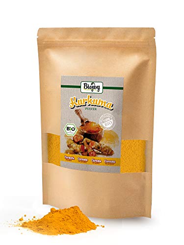 Biojoy Cúrcuma BÍO (Curcuma) en polvo, producida de raíces desecadas de cúrcuma orgánica-Curcumin Turmeric (1 kg)