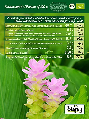 Biojoy Cúrcuma BÍO (Curcuma) en polvo, producida de raíces desecadas de cúrcuma orgánica-Curcumin Turmeric (1 kg)