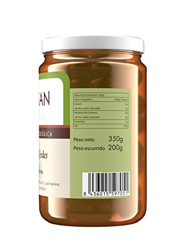 Bionsan Aceitunas Verdes Ecológicas - 3 Botes de 200 g - Total: 600 gr.