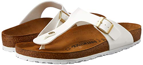 Birkenstock Gizeh BS, Chanclas para Mujer, Blanco (Vernis Blanc), 38 EU