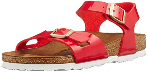 Birkenstock Rio, pestaña Trasera para Niñas, Rojo (Vernis Tango Red), 38 EU