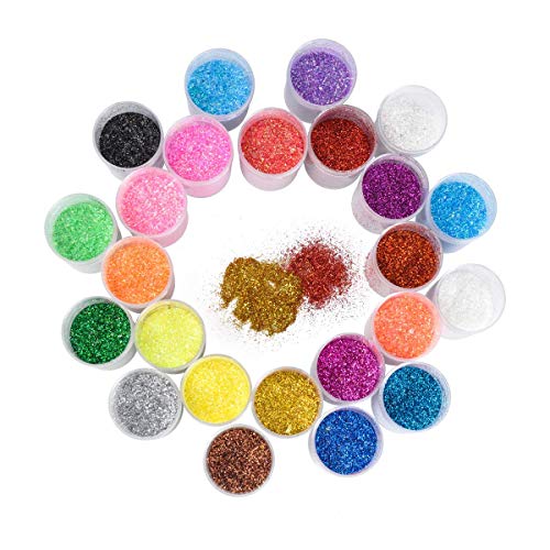 Biutee Set de 24 Botes Purpurina Manualidades Decorar Purpurina Perfeto para Caras, Uñas y Ojos
