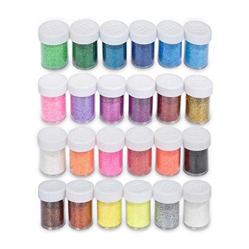 Biutee Set de 24 Botes Purpurina Manualidades Decorar Purpurina Perfeto para Caras, Uñas y Ojos
