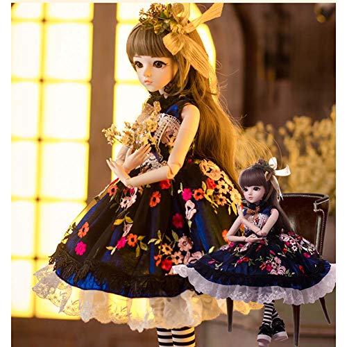 BJD Doll 1/3 60 Cm con Juego Completo Ropa Zapatos Peluca Maquillaje 18 Años Bola Articulada Muñeca Juguetes para Niños Regalo De Cumpleaños para Chicas