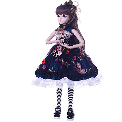 BJD Doll 1/3 60 Cm con Juego Completo Ropa Zapatos Peluca Maquillaje 18 Años Bola Articulada Muñeca Juguetes para Niños Regalo De Cumpleaños para Chicas