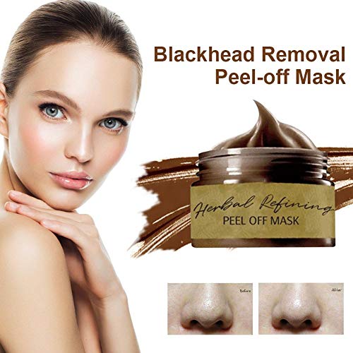 Blackhead Remover Mascarilla Exfoliante Facial, Herbal Refining Beauty Peel-Off Mask, Lagrimeo Contrae Poros Máscara Eliminar Espinillas - 80ml