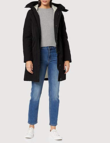 Blauer Impermeabile/Trench Lunghi Imbottito Piuma Parka, Negro (Nero 999), Large para Mujer