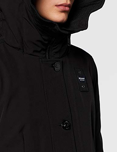 Blauer Impermeabile/Trench Lunghi Imbottito Piuma Parka, Negro (Nero 999), Large para Mujer