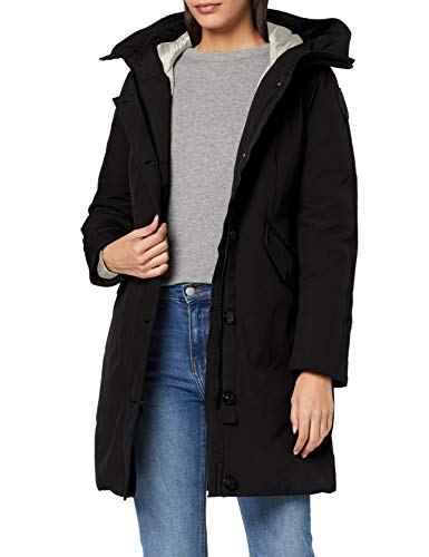 Blauer Impermeabile/Trench Lunghi Imbottito Piuma Parka, Negro (Nero 999), Large para Mujer