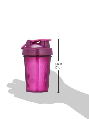 BlenderBottle Classic Loop - Botella Mezcladora de Batidos de proteínas con batidor Blenderball, Ciruela (Plum), 590ml