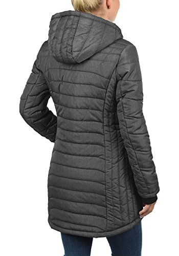BlendShe Nelly Chaqueta Acolchada De Plumas Abrigo Parka para Mujer Forrado con Capucha, tamaño:M, Color:Dark Grey Melange (20044)