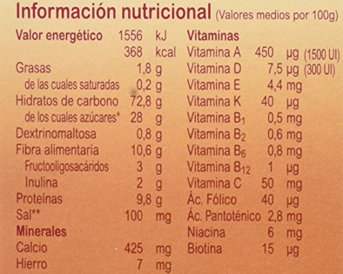 Blevit Plus Superfibra 5 Cereales, 1 unidad 600 gr. Cereales para bebé. A partir de los 5 meses.