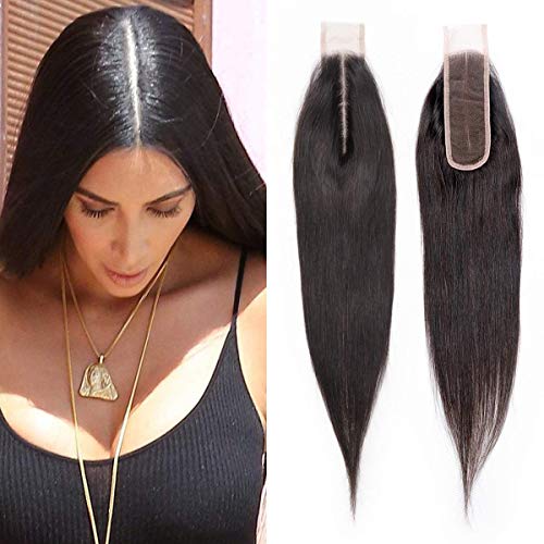 BLISSHAIR pelo natural humano 2×6 cierre Pelo brasileño cabello Humano virgen straight wave closure natural hair with baby hair for black woman 8 inches （20.32cm）