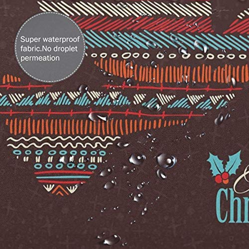 Blived Cortina de baño,Impermeable,Merry Christmas Dove Boho Tribal Stripe Shape,Cortina de Ducha de con Ganchos 180cmx180cm