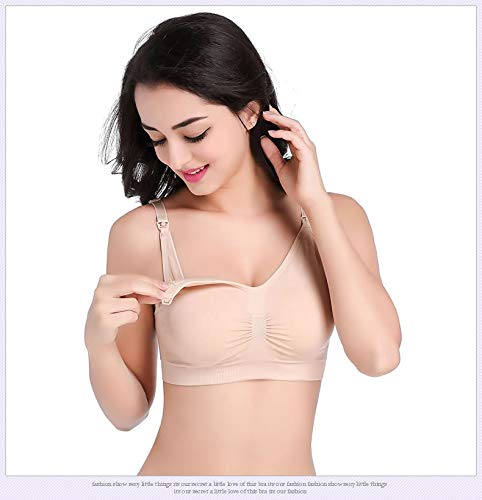 Bllatta Sujetador de Maternidad para Mujeres Bra sin Costuras Sujetadores para premamá y de Lactancia (3-4 Piezas)