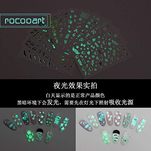 BLOUR SN Serie Luminosa Nuevo 2018 Pegatinas para decoración de uñas Consejos decoración envolturas para uñas Harajuku Feliz Navidad Navidad música Pegatinas de manicura