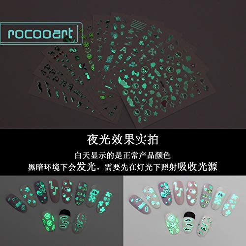 BLOUR SN Serie Luminosa Nuevo 2018 Pegatinas para decoración de uñas Consejos decoración envolturas para uñas Harajuku Feliz Navidad Navidad música Pegatinas de manicura