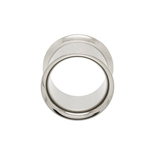 Blue Banana Body Piercing Dilatación Túnel Acero Quirúrgico Double Flared (Plateado) - 10mm (Calibre/Grosor)