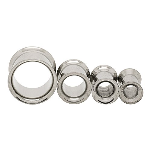 Blue Banana Body Piercing Dilatación Túnel Acero Quirúrgico Double Flared (Plateado) - 10mm (Calibre/Grosor)