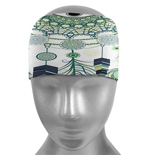 Blue Green Dream Web Bandas para el Cabello Banda para la Cabeza Que Absorbe el Sudor Banda para el Sudor elástica Diademas Transpirables para Ejercicios
