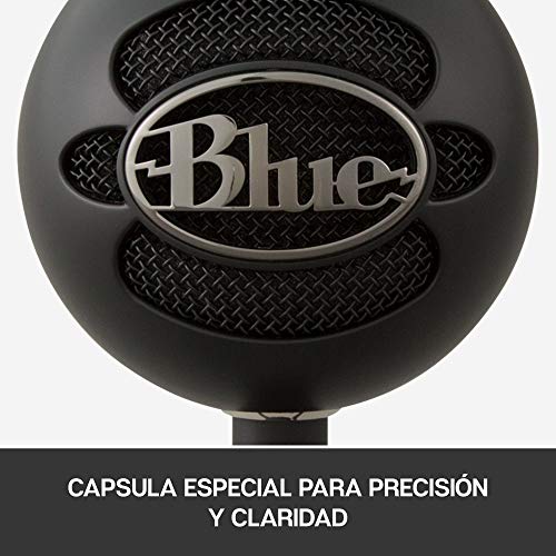 Blue Microphones Snowball ICE - Micrófono para grabación y transmisión en PC y Mac, cápsula de condensador cardioide, soporte ajustable, Plug and Play, color Negro