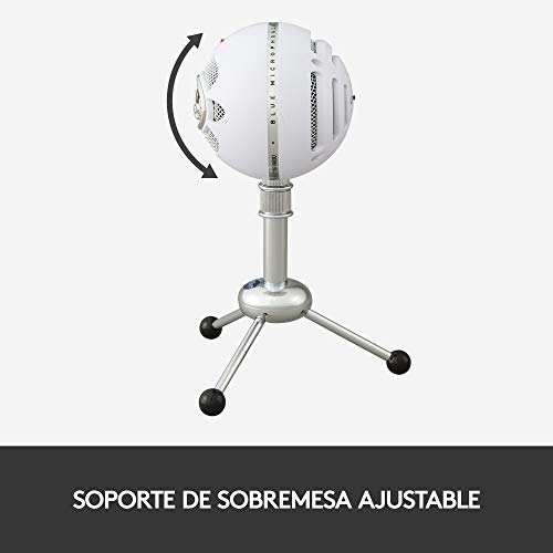 Blue Microphones Snowball - Micrófono USB con dos patrones de captación versátiles y diseño elegante y retro para grabación, transmisión y podcasting en PC y Mac, color Blanco