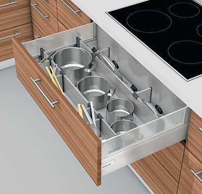 Blum 7952584 ORGA-Line-Separador Longitudinal, Color Negro, plata, Fini.Blanc soie