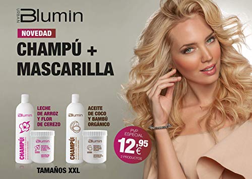 Blumin Champú con Aceite de Coco y Bambú Orgánico para Cabellos Normales o Secos Pelo sano con Brillo y sin Apelmazar 1000 ml