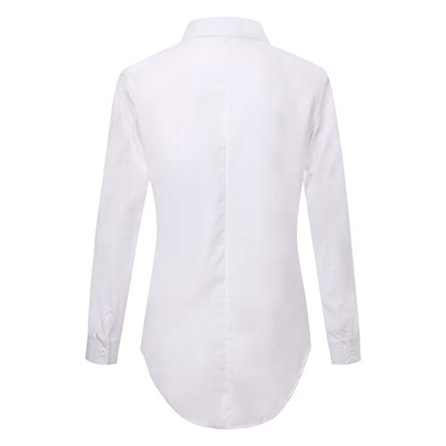 Blusa de Mujer Camisa de Manga Larga para Mujer Formal Oficina Trabajo Uniforme Señoras Casual Tops Camisetas de Manga Larga de Solapa de Moda para ZODOF Mujer Shirt