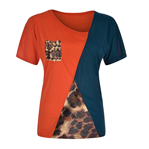 Blusas Mujer Verano 2019 Camisetas Mujer Manga Corta Tallas Grandes Ropa de Mujer Camisas Manga Ajustable Blusas con Cremallera Tops Suelto S - XXXXXL POLP