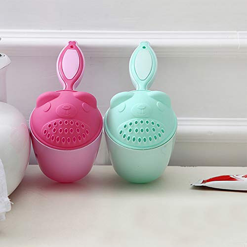 Blusea Baby Shampoo Cup Wash Cuerpo y Cabellos, Bebé Cuchara Ducha Baño Agua Bailer Ayudante de baño Niños Accesorios de baño