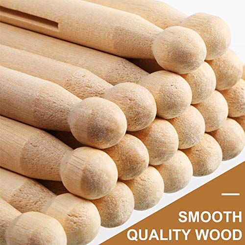 Boao 48 Piezas Pinza de Madera de Ropa Pinza de Muñeca de Madera Tradicional para Cuerda de Lavado y Manualidades