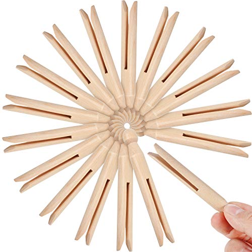 Boao 48 Piezas Pinza de Madera de Ropa Pinza de Muñeca de Madera Tradicional para Cuerda de Lavado y Manualidades