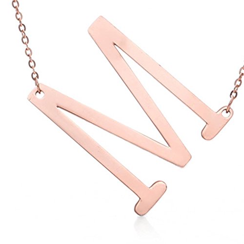 Bobury Cadena Sencilla Mujeres Collar de la Letra Chica Colgante del Acero Inoxidable joyería de Oro Rosa Elegante del Regalo