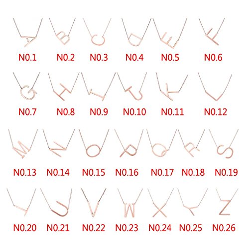 Bobury Cadena Sencilla Mujeres Collar de la Letra Chica Colgante del Acero Inoxidable joyería de Oro Rosa Elegante del Regalo