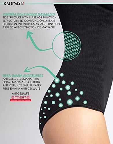 Body Reductor SIN Costuras | Faja MODELANTE DE Mujer | S M L XL XXL | Blanco, Negro, Natural | LENCERÍA Italiana | (S, Negro)