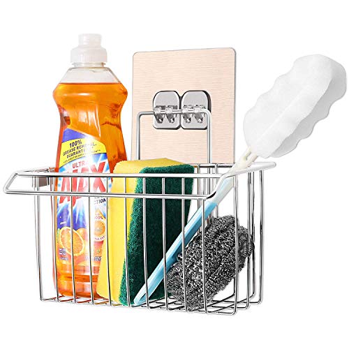 Bogeer Estante de almacenamiento para fregadero Organizador Sink Caddy Soporte para Utensilios de Cocina para el Fregadero Acero Inoxidable Limpieza de Cocina Organizador porta esponja