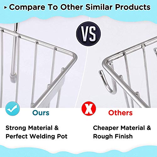 Bogeer Estante de almacenamiento para fregadero Organizador Sink Caddy Soporte para Utensilios de Cocina para el Fregadero Acero Inoxidable Limpieza de Cocina Organizador porta esponja