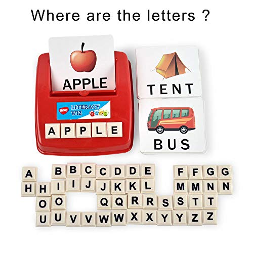 BOHS Juego Educativo de Alfabetización en Inglés para niños - Palabras Mayúsculas Vista - 60 Tarjetas Flash - El Aprendizaje de Idiomas niño en Edad Preescolar Juguetes educativos