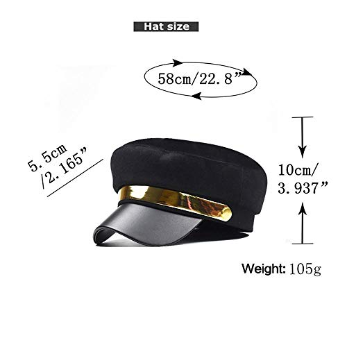 Boinas Otoño Invierno Metal Militar Mujeres Lana Gorra Plana Militar Señoras anís Estrellado Pato Lengua Pintores Gorra Rojo