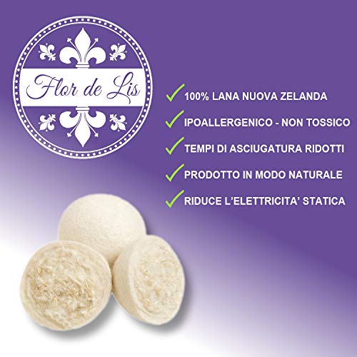 Bolas para secadora con aceite esencial lavanda perfecto perfume natural para tu colada, bola de lana, bolas de secado reutilizables, función suavizante perfume ropa
