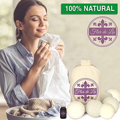 Bolas para secadora con aceite esencial lavanda perfecto perfume natural para tu colada, bola de lana, bolas de secado reutilizables, función suavizante perfume ropa