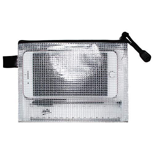 Bolsa de Archivo Malla con cremallera (12 Piezas) - Bolsas para Documentos Múltiples Tamaños Plástico - Bolsa Multipropósito Organizador para Cosméticos, Accesorios Viajes, Artículos Escuela y Oficina