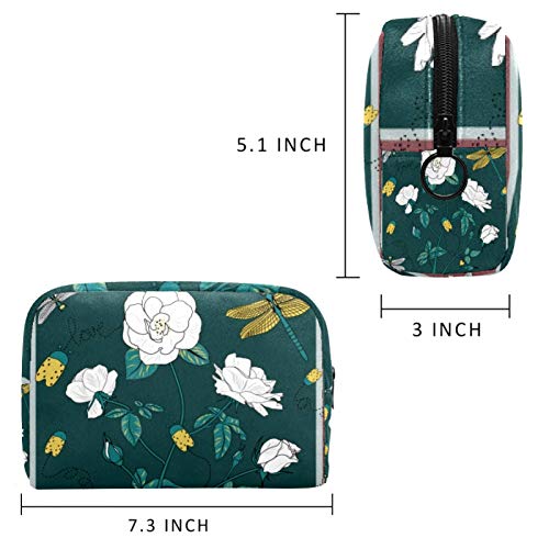 Bolsa de brochas de maquillaje personalizables, bolsas de aseo portátiles para mujeres, bolso de cosméticos, organizador de viaje, marco de flores